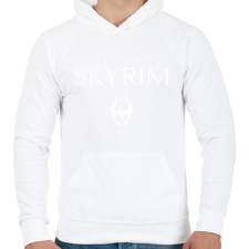 PRINTFASHION Skyrim3  - Férfi kapucnis pulóver - Fehér férfi pulóver, kardigán