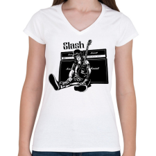 PRINTFASHION slash 2 - Női V-nyakú póló - Fehér női póló