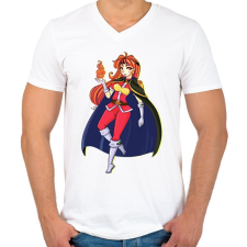 PRINTFASHION Slayer Lina - Férfi V-nyakú póló - Fehér férfi póló