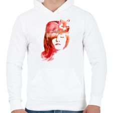 PRINTFASHION Sleep fox - Férfi kapucnis pulóver - Fehér férfi pulóver, kardigán