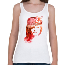 PRINTFASHION Sleep fox - Női atléta - Fehér női trikó