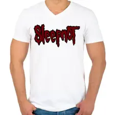 PRINTFASHION Sleepnot - Férfi V-nyakú póló - Fehér férfi póló
