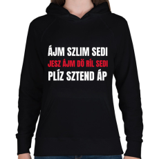 PRINTFASHION SLIM SHADY FONETIKUS - Női kapucnis pulóver - Fekete