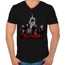 PRINTFASHION slipknot - Férfi V-nyakú póló - Fekete férfi póló