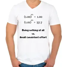 PRINTFASHION Small consistent efforts - Férfi V-nyakú póló - Fehér férfi póló