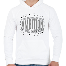 PRINTFASHION Smell of fresh ambition - Férfi kapucnis pulóver - Fehér férfi pulóver, kardigán