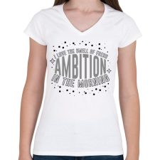 PRINTFASHION Smell of fresh ambition - Női V-nyakú póló - Fehér női póló