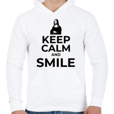 PRINTFASHION SMILE - Férfi kapucnis pulóver - Fehér férfi pulóver, kardigán