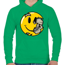 PRINTFASHION Smile koponya - Férfi kapucnis pulóver - Zöld férfi pulóver, kardigán