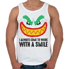 PRINTFASHION Smile Work - Férfi atléta - Fehér atléta, trikó