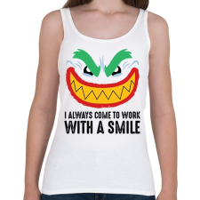 PRINTFASHION Smile Work - Női atléta - Fehér női trikó
