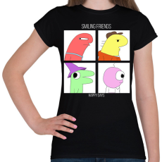 PRINTFASHION Smiling Friends - Női póló - Fekete