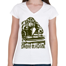 PRINTFASHION Smoke Machine - Női V-nyakú póló - Fehér