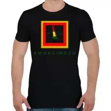 PRINTFASHION SMOKE WEED - Férfi póló - Fekete férfi póló