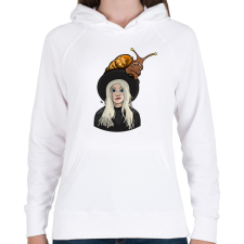 PRINTFASHION Snail Hat - Női kapucnis pulóver - Fehér női pulóver, kardigán
