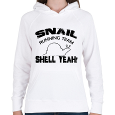 PRINTFASHION Snail running team - Női kapucnis pulóver - Fehér