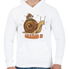 PRINTFASHION Snailed it - Férfi kapucnis pulóver - Fehér