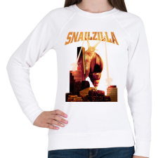 PRINTFASHION SnailZilla - Női pulóver - Fehér női pulóver, kardigán