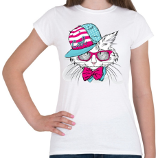 PRINTFASHION Snapback Cat - Női póló - Fehér