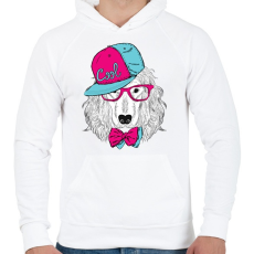 PRINTFASHION Snapback Dog - Férfi kapucnis pulóver - Fehér