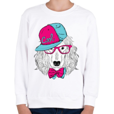 PRINTFASHION Snapback Dog - Gyerek pulóver - Fehér gyerek pulóver, kardigán