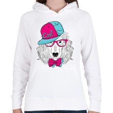 PRINTFASHION Snapback Dog - Női kapucnis pulóver - Fehér