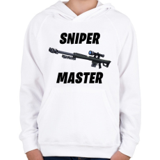 PRINTFASHION Sniper Master - Fortnite (Fekete) - Gyerek kapucnis pulóver - Fehér