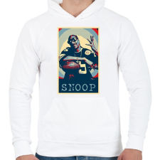 PRINTFASHION Snoop dog - Férfi kapucnis pulóver - Fehér férfi pulóver, kardigán