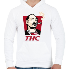 PRINTFASHION Snoop THC Dogg - Férfi kapucnis pulóver - Fehér férfi pulóver, kardigán
