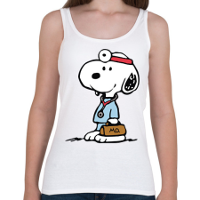 PRINTFASHION Snoopy doki - Női atléta - Fehér női trikó
