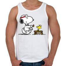 PRINTFASHION Snoopy és Woodstock - Férfi atléta - Fehér atléta, trikó