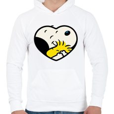 PRINTFASHION Snoopy love - Férfi kapucnis pulóver - Fehér