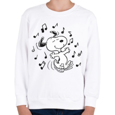 PRINTFASHION Snoopy music - Gyerek pulóver - Fehér