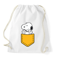 PRINTFASHION Snoopy zseb - Sportzsák, Tornazsák - Fehér tornazsák