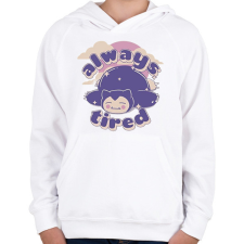 PRINTFASHION Snorlax always tired - Gyerek kapucnis pulóver - Fehér gyerek pulóver, kardigán