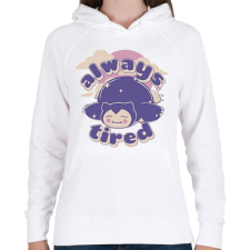 PRINTFASHION Snorlax always tired - Női kapucnis pulóver - Fehér női pulóver, kardigán