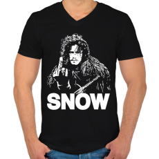PRINTFASHION SNOW - Férfi V-nyakú póló - Fekete