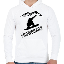 PRINTFASHION snowboard  - Férfi kapucnis pulóver - Fehér férfi pulóver, kardigán