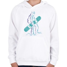 PRINTFASHION Snowboard - Gyerek kapucnis pulóver - Fehér