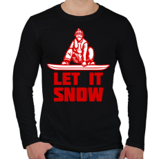 PRINTFASHION SNOWBOARD LET IT SNOW - Férfi hosszú ujjú póló - Fekete
