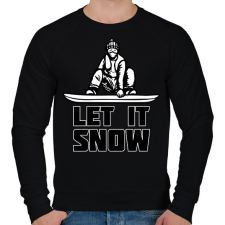 PRINTFASHION SNOWBOARD LET IT SNOW - Férfi pulóver - Fekete férfi pulóver, kardigán