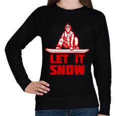 PRINTFASHION SNOWBOARD LET IT SNOW - Női pulóver - Fekete