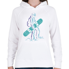 PRINTFASHION Snowboard - Női kapucnis pulóver - Fehér
