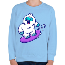 PRINTFASHION Snowboard yeti - Gyerek pulóver - Világoskék