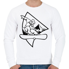 PRINTFASHION Snowboarder - Férfi pulóver - Fehér férfi pulóver, kardigán
