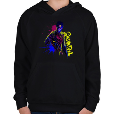 PRINTFASHION Snowfall - Gyerek kapucnis pulóver - Fekete