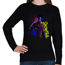 PRINTFASHION Snowfall - Női pulóver - Fekete női pulóver, kardigán