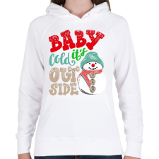 PRINTFASHION So cold - Női kapucnis pulóver - Fehér női pulóver, kardigán