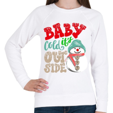 PRINTFASHION So cold - Női pulóver - Fehér női pulóver, kardigán