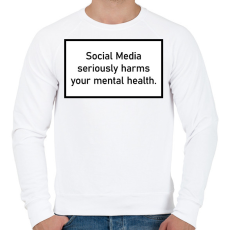 PRINTFASHION Social Media - Mental health - Férfi pulóver - Fehér
